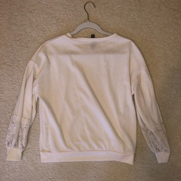 Alya Cream Sweater with Lace Detail - Picture 2 of 5